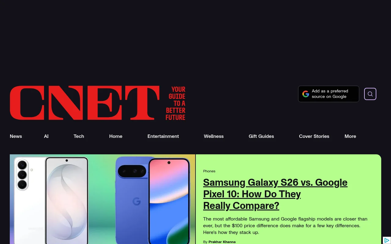 CNET screenshot