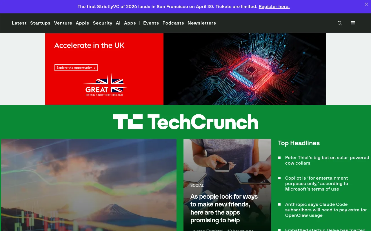 TechCrunch screenshot