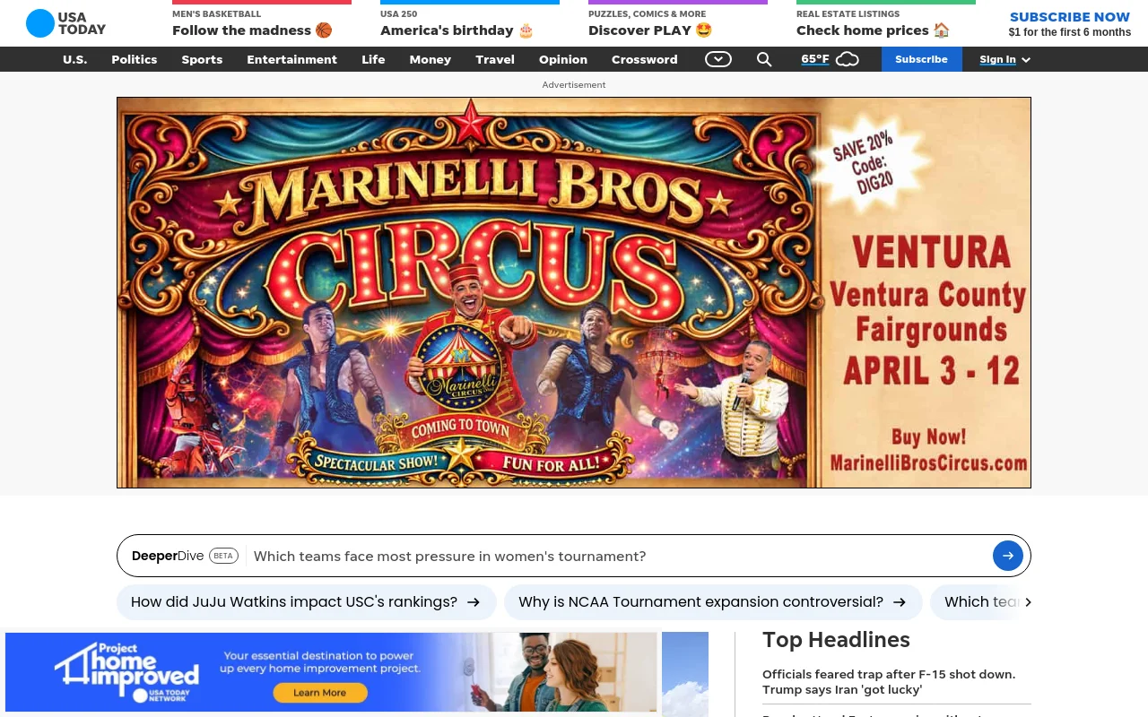 USA Today screenshot